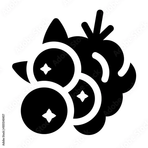 Obraz Berries Glyph Icon Vector
