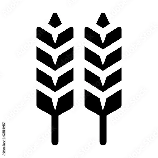 Obraz Wheat Glyph Icon Vector