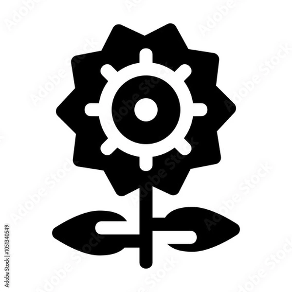 Obraz Sun Flower Glyph Icon Vector