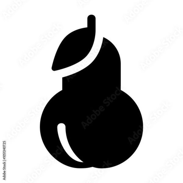 Obraz Pear Glyph Icon Vector
