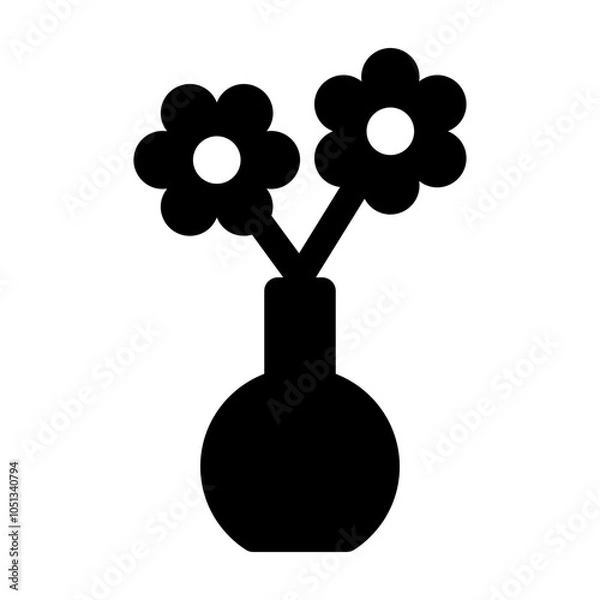 Obraz Vase Flower Glyph Icon Vector
