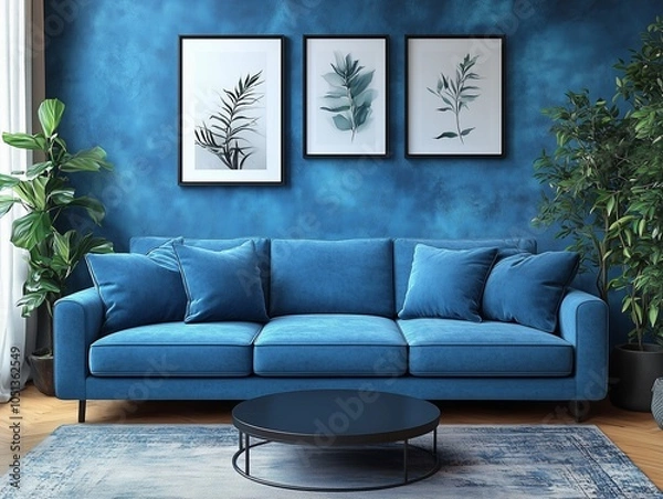 Fototapeta Scandinavian style living room design