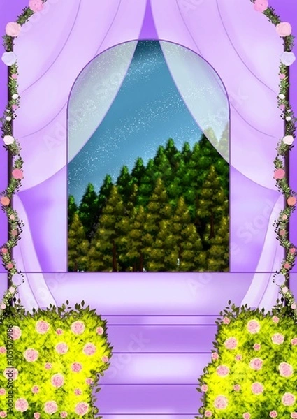 Obraz The door with rose 