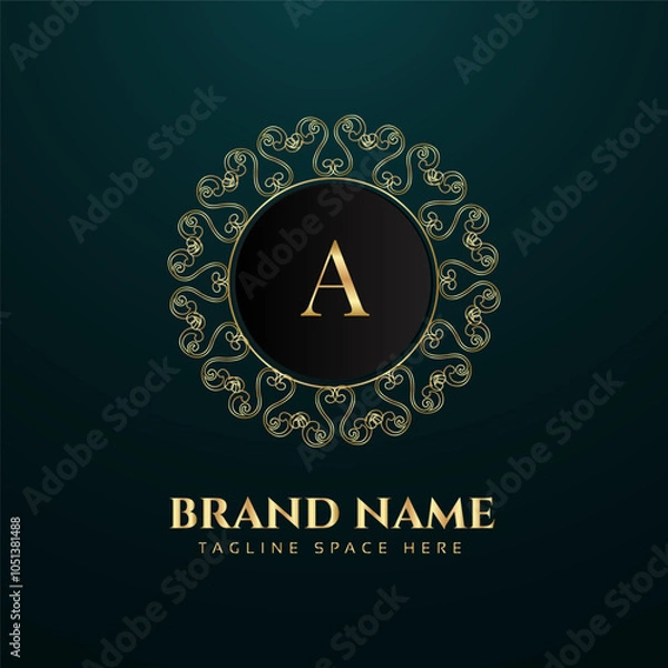 Obraz creative letter logo design with golden color