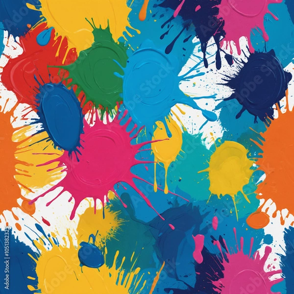 Fototapeta seamless pattern with colorful splashes