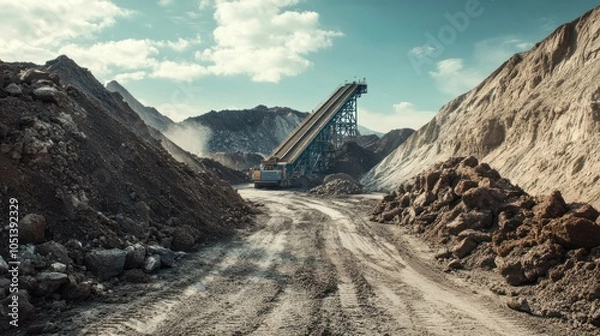 Obraz Industrial Landscape: A Mining Operation