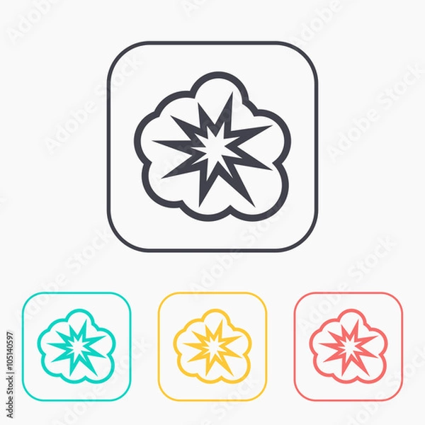 Fototapeta icon of explosion color set