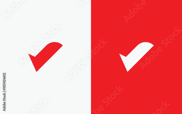 Fototapeta Minimalist check mark logo. Modern style tick logo