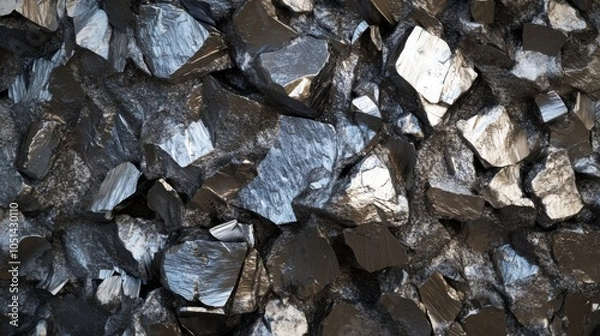 Obraz Lithium texture concept featuring raw metallic lithium ore rugged reflective surfaces