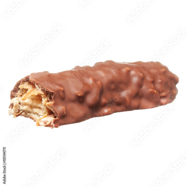 Obraz chocolate bar with nuts isolated on white background