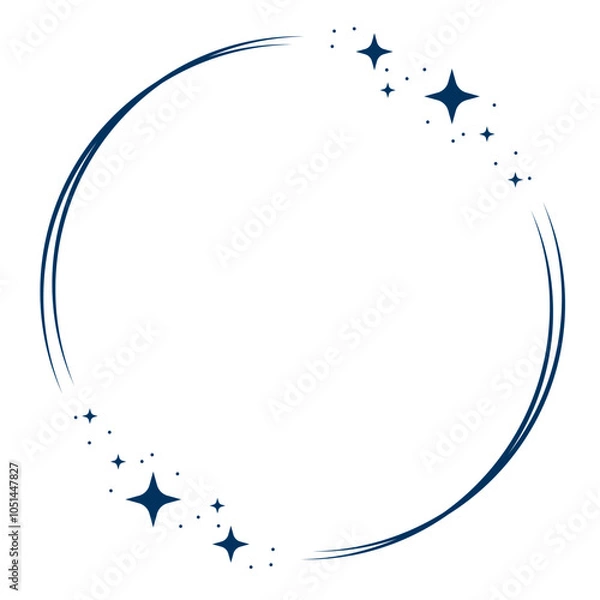 Obraz Minimalist stardust frame. Shiny star circle frame