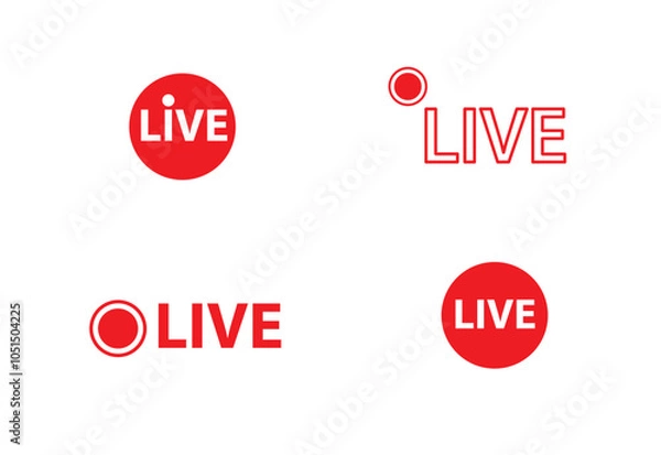 Fototapeta Live streaming icon, vector broadcasting symbol