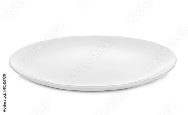 Fototapeta white plate isolated on white background