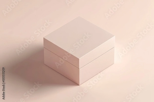 Fototapeta A simple, closed box on a beige background.