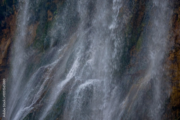 Obraz Water flowing from a waterfall