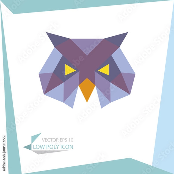 Obraz low poly animal icon. vector owl