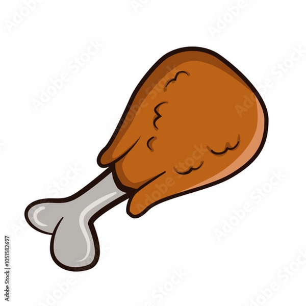 Obraz chicken and bones icon fried chicken meat