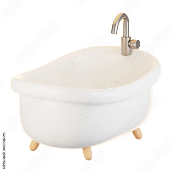 Fototapeta 3d rendering bathroom icon concept. 3d render bathtub
