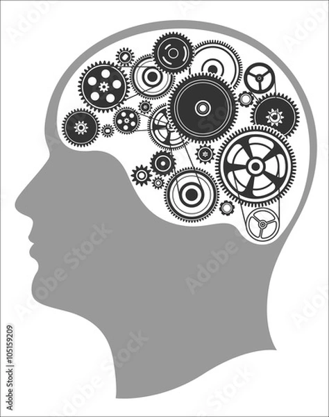 Fototapeta Concept of thinking, mind works, the creation of ideas