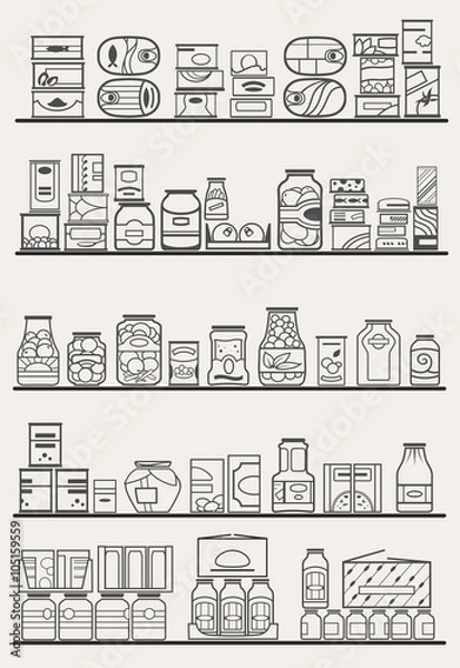 Fototapeta store shelves with goods
