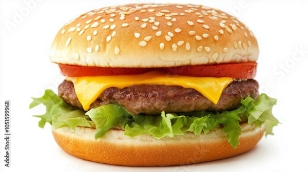 Fototapeta Burger on white background