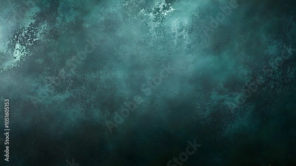 Fototapeta Dark emerald venetian decorative plaster wall background. Abstract gypsum texture with copy space for design. Beautiful wall decoration, renovation