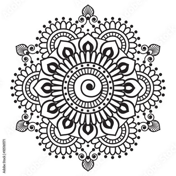 Fototapeta Henna mehndi element for tatoo mandala in Indian style.