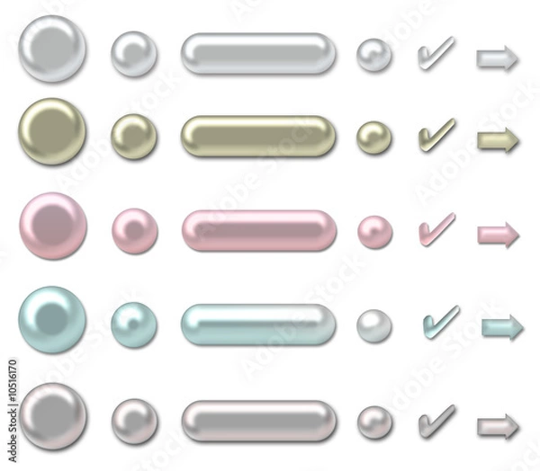 Obraz pearl buttons and elements of web-interface