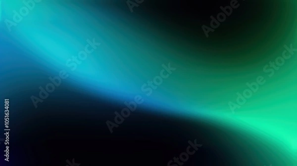 Fototapeta Blue and green aqua gradient on black background. Azure emerald pattern with liquid texture. Wallpaper with ombre shade of petrol color.