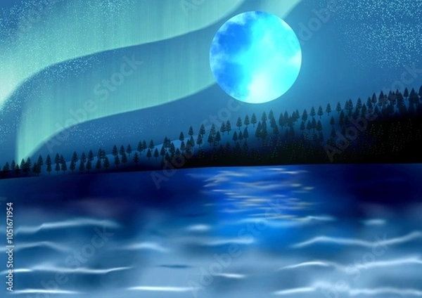 Obraz Full moon background