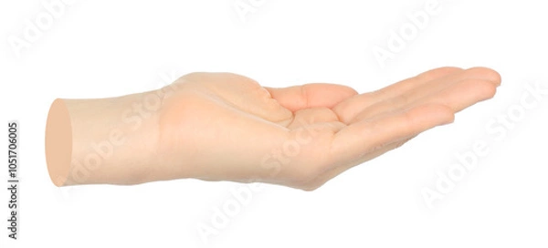 Fototapeta Hand shows virtual holding something isolated on transparent background. Contemporary art