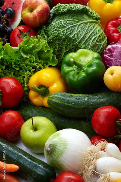 Fototapeta Group of different fruit and vegetables