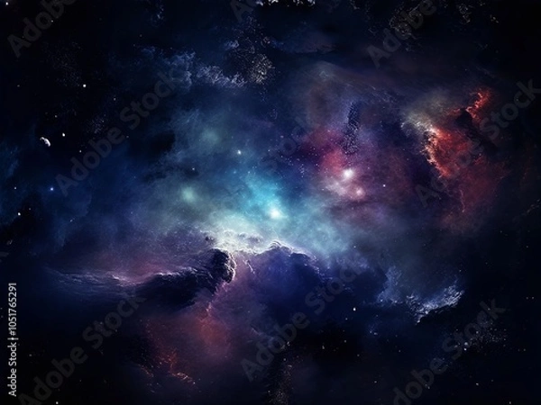 Obraz Beautiful universe and nebula. Generative AI (생성형 AI)