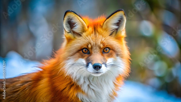 Obraz face red fox background
