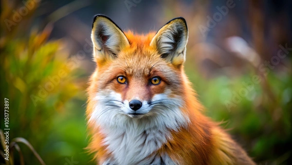 Fototapeta face red fox background