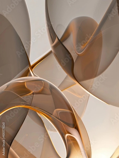 Fototapeta minimalist simple abstract painting with large curves