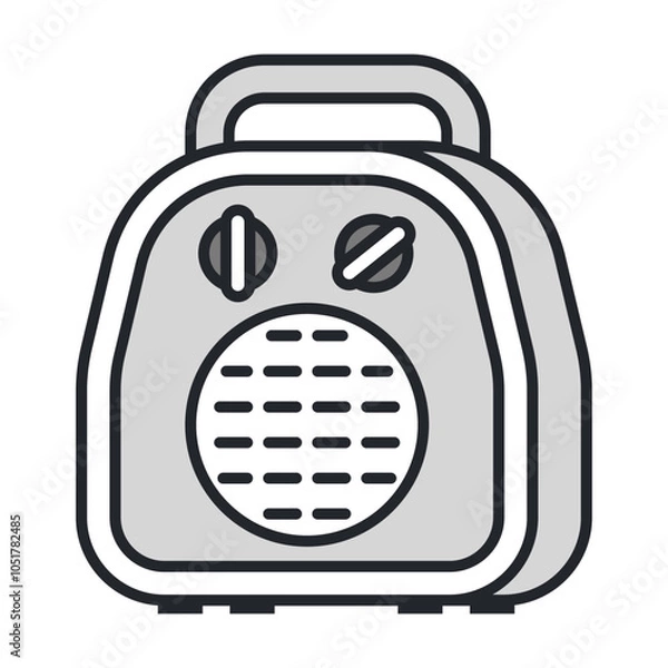 Fototapeta Portable space heater vector cartoon illustration isolated on a white background.