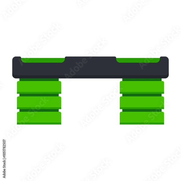 Fototapeta Adjustable step platform vector cartoon illustration isolated on a white background.