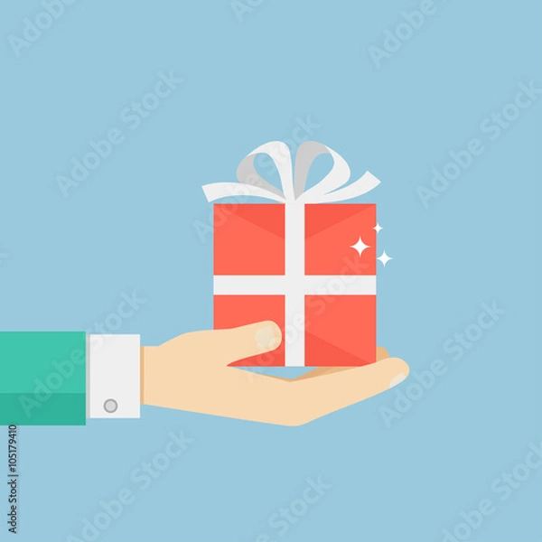 Obraz Hand holding or offering gift or present