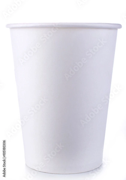 Obraz Paper coffee cup on a white background.