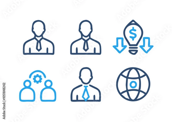 Fototapeta Social icon set featuring various vector symbols for business and communication, illustrating concepts related to technology, networking, and media