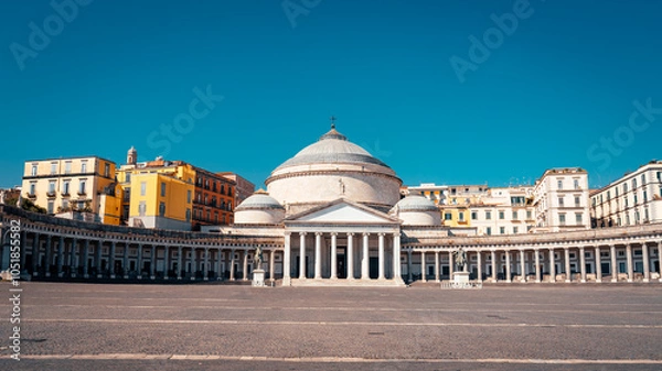 Obraz Piazza del Plebiscito is the largest square in Naples, Italy. It is located in front of the Royal Palace.