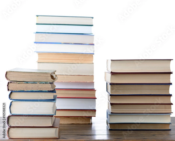 Fototapeta Stacks of books with isolated background