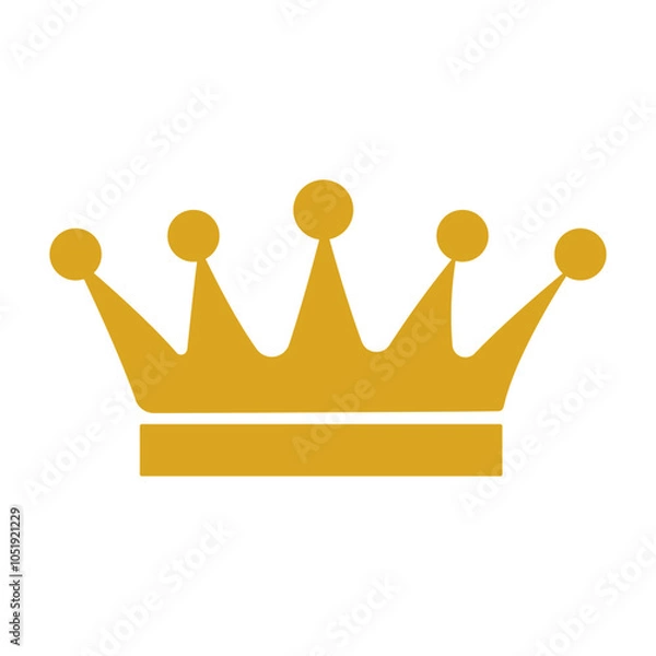 Obraz A gold crown with five points. It is yellow and has a gold color