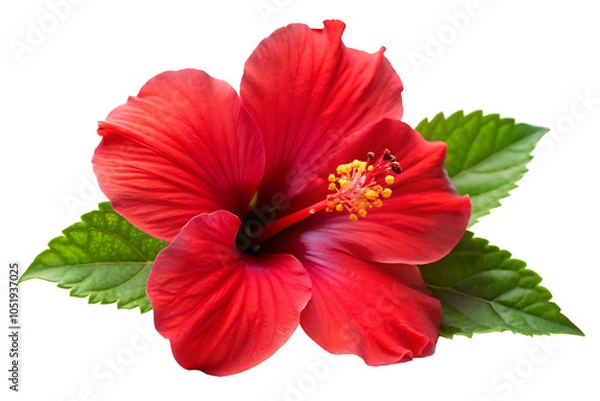 Fototapeta red hibiscus on white background.AI GENERATED