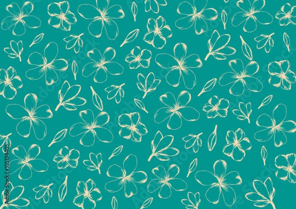 Obraz Plumeria flowers pattern