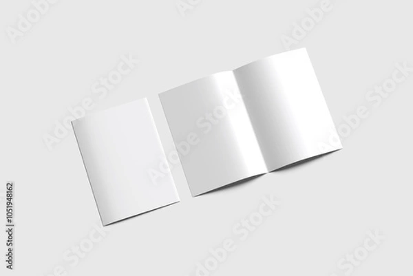 Fototapeta A4 Bifold Brochure Blank Background