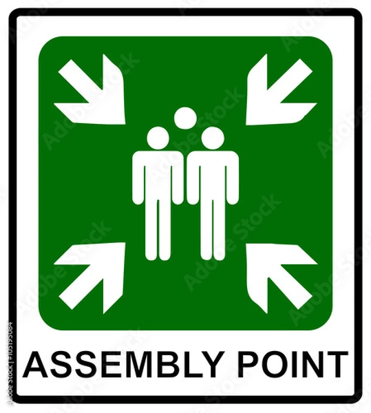 Obraz Fire emergency icons. Vector illustration. Fire assembly point.