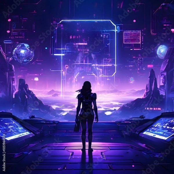 Obraz artificial intelligence concept design with futuristic look