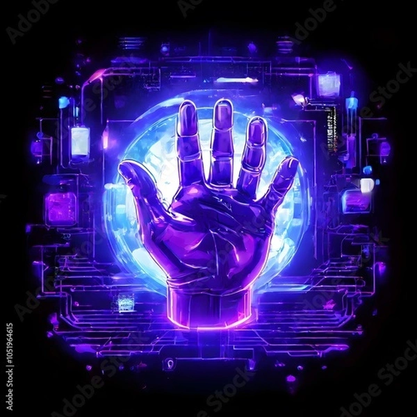 Obraz artificial intelligence concept design with futuristic look